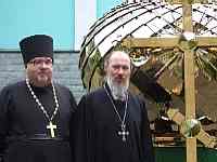 Игумен Глеб Беленок и настоятель Свято-Никольского собора Русской Православной Церкви в Алматы